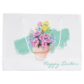 Lentbloemen met paasbaksteen groot cadeauzakje (Achterkant)