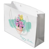 Lentbloemen met paasbaksteen groot cadeauzakje (Achterkant Gekanteld)