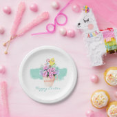 Lentbloemen met paasbaksteen papieren bordje (Feest)