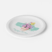 Lentbloemen met paasbaksteen papieren bordje (Gekanteld)