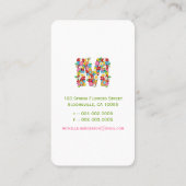 Lentbloemen Monogram M-kaart Visitekaartje (Achterkant)
