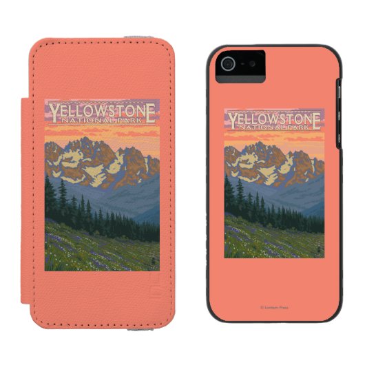 Lentbloemen - Nationaal Park van geelsteen Incipio iPhone Portemonnee Hoesje (Naast elkaar)