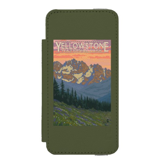 Lentbloemen - Nationaal Park van geelsteen Incipio iPhone Portemonnee Hoesje (Voorkant Agenda)