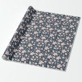 Lentbloemen op donkerblauw cadeaupapier (Uitgerold)