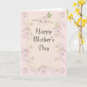 Lentbloemen op Roos Achtergrond Moederdag Kaart (Gele Bloem)