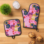 Lentbloemen Ovenwant & Pannenlap Set (Top down)
