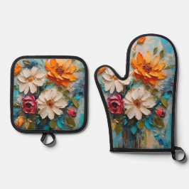 Lentbloemen Ovenwant & Pannenlap Set