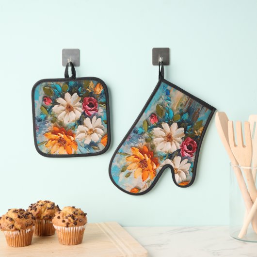 Lentbloemen Ovenwant & Pannenlap Set (Insitu(Ophanging))