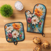 Lentbloemen Ovenwant & Pannenlap Set (Top down)