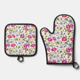 Lentbloemen Ovenwant & Pannenlap Set