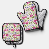 Lentbloemen Ovenwant & Pannenlap Set (Voorkant / Achterkant)