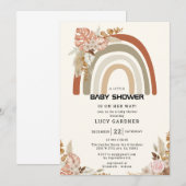 Lentbloemen | Rainbow Simple Girl-Baby shower Kaart (Voorkant / Achterkant)