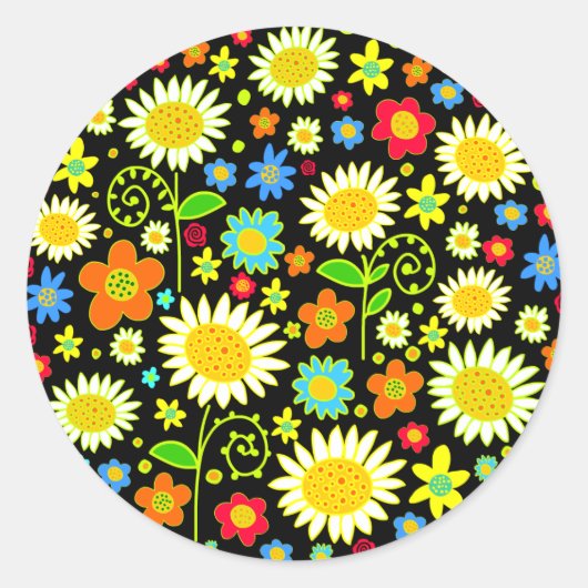 Lentbloemen Ronde Sticker (Voorkant)