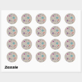 Lentbloemen Ronde Sticker (Vel)