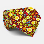 Lentbloemen - Rood bruin Stropdas (Opgerold)