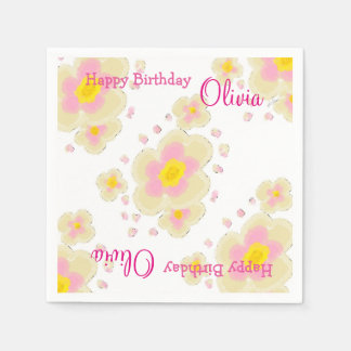 Lentbloemen (roze) servet