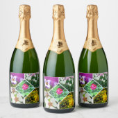 Lentbloemen Sparkling Wijnetiket (Flessen)