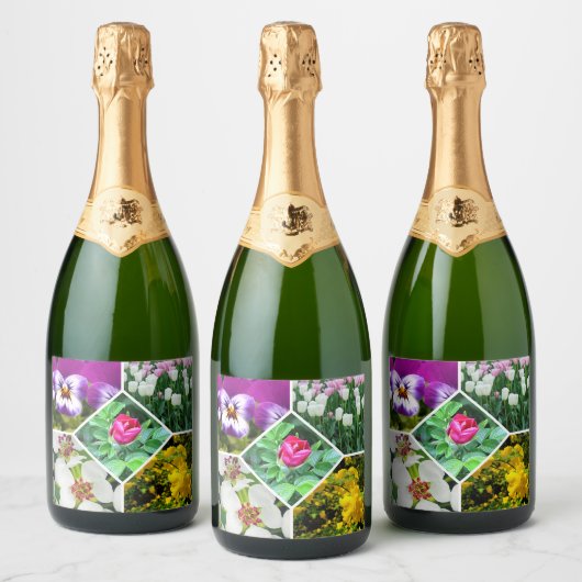Lentbloemen Sparkling Wijnetiket (Flessen)