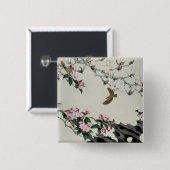 Lentbloemen Vierkante Button 5,1 Cm (Voorkant /achterkant)