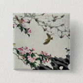 Lentbloemen Vierkante Button 5,1 Cm (Voorkant)