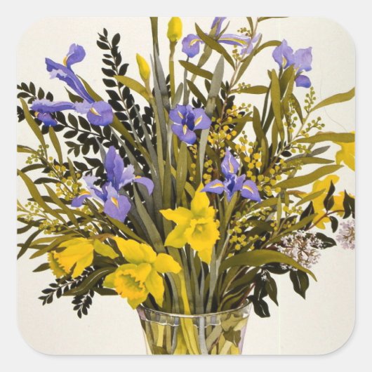 Lentbloemen Vierkante Sticker (Voorkant)