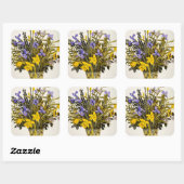 Lentbloemen Vierkante Sticker (Vel)