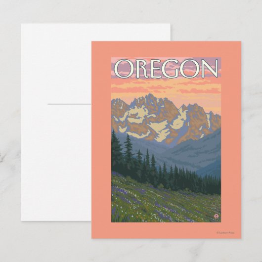 Lentbloemen — Vintage Travel Poster Briefkaart (Voorkant / Achterkant)