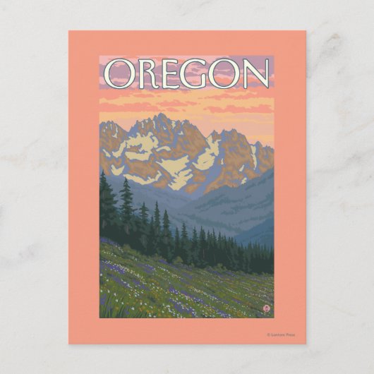 Lentbloemen — Vintage Travel Poster Briefkaart (Voorkant)