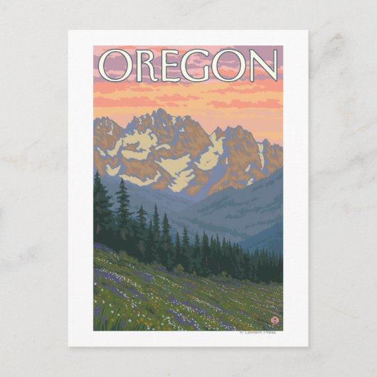 Lentbloemen — Vintage Travel Poster Briefkaart (Voorkant)