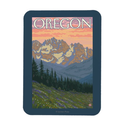 Lentbloemen — Vintage Travel Poster Magneet (Verticaal)