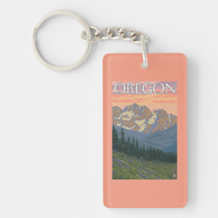 Lentbloemen — Vintage Travel Poster Sleutelhanger