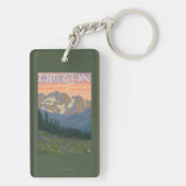 Lentbloemen — Vintage Travel Poster Sleutelhanger (achterkant)