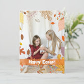 Lentbloemen voor Paasfotofeestdag Kaart (Staand voorkant)