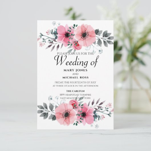 Lentbloemen — wieduitnodiging (Staand voorkant)