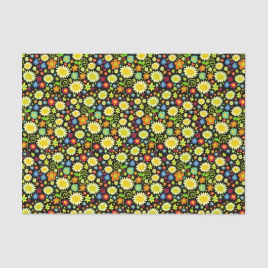 Lentbloemen - zwart tissuepapier (Voorkant)