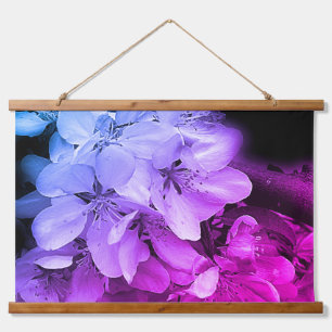 Lentbloesems met zwarte en witte tinteling hangend wandkleed