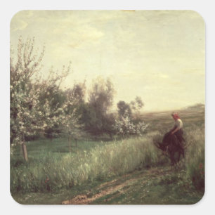 Lente 1857 vierkante sticker