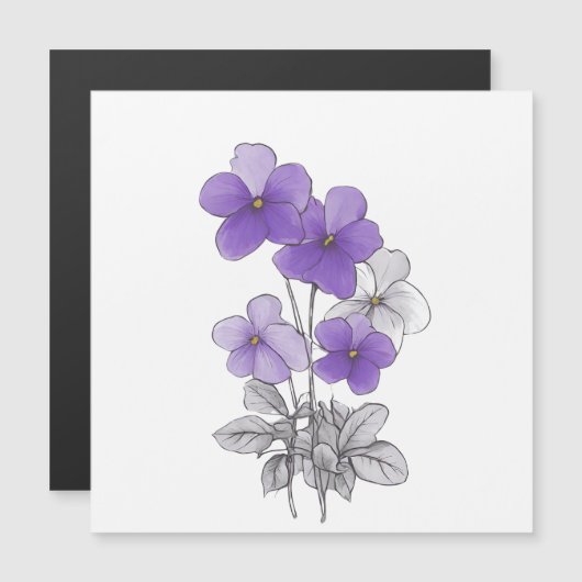 Lente 27 bloemen, lijntekening, minimalistisch, ca (Voorkant / Achterkant)