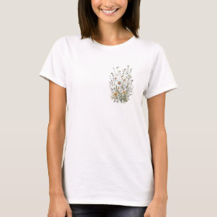 Lente 53 bloemen, lijntekening, minimalistisch, ca t-shirt