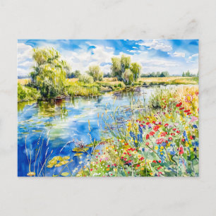 Lente aan de Havel Havelland Aquarel Stijl Briefkaart