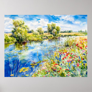 Lente aan de Havel Havelland Aquarel Stijl Poster