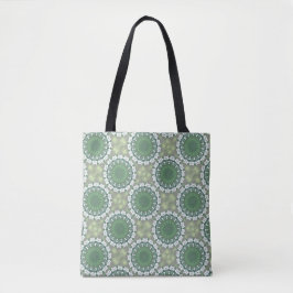 Lente Abstracte Bloemenkunst Elegant Groen Geometr Tote Bag