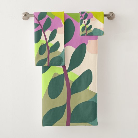 Lente Abstracte kleurenblokken Bad Handdoek (Insitu)