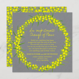 Lente acacia geel grijs bloemkrans verandering kaart