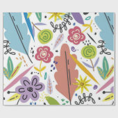 Lente-achtergrond van Multicolor Flowers Cadeaupapier (Vlak)