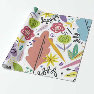 Lente-achtergrond van Multicolor Flowers Cadeaupapier