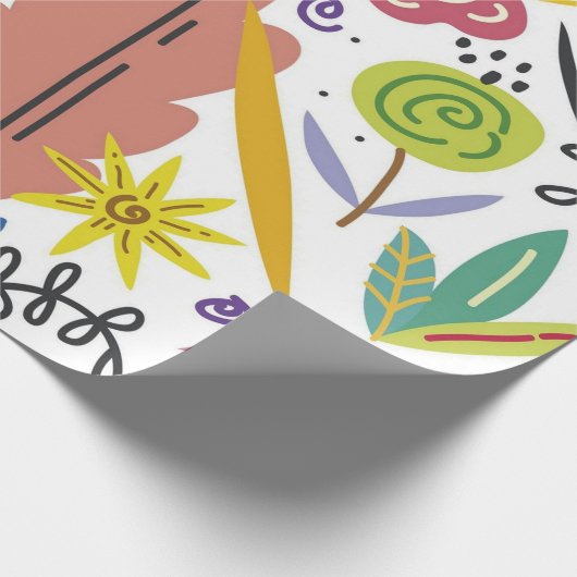 Lente-achtergrond van Multicolor Flowers Cadeaupapier (Hoek)