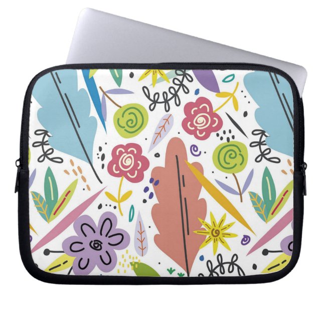 Lente-achtergrond van Multicolor Flowers Laptop Sleeve (Voorkant)