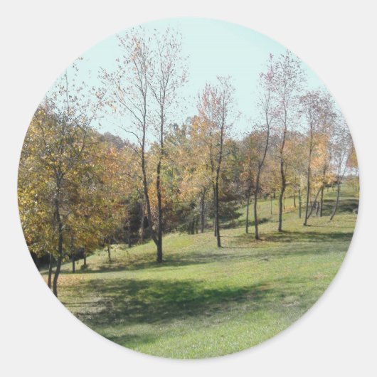 Lente als bomen ronde sticker (Voorkant)