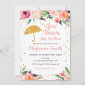 Lente april douche brengen mei bloemen uitnodiging (Voorkant)